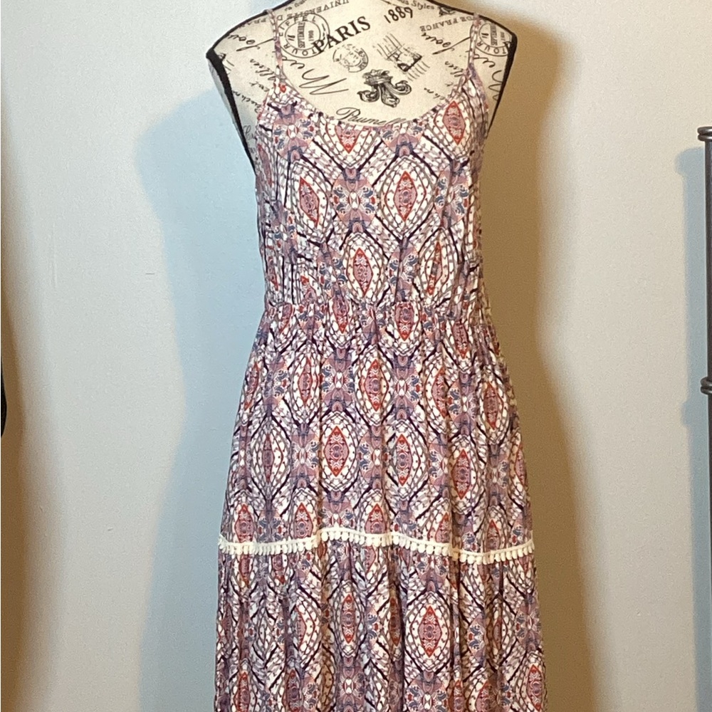 BOHO SPAGHETTI STRAP LIGHTWEIGHT SUMMER DRESS  SZ MEDIUM